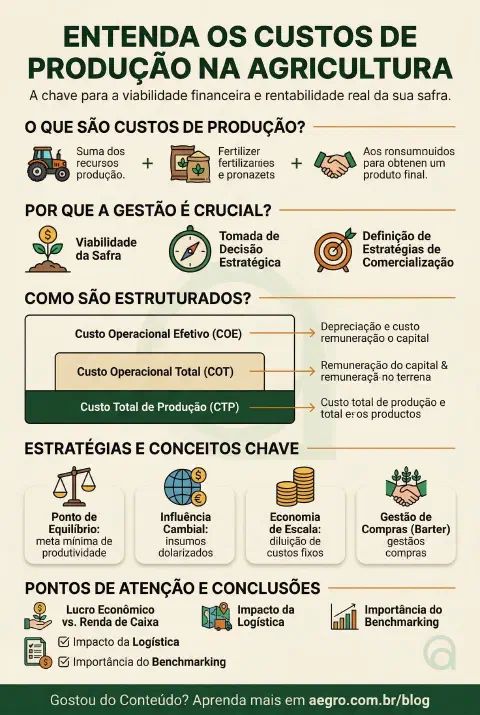 Infográfico educativo sobre Custos Producao