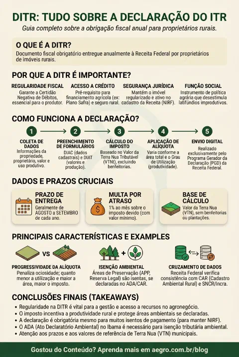 Infográfico educativo sobre Declaração Do Itr