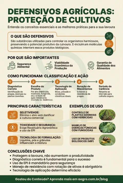 Infográfico educativo sobre Defensivos