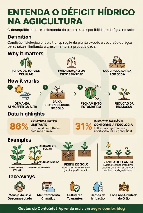 Infográfico educativo sobre Déficit Hídrico