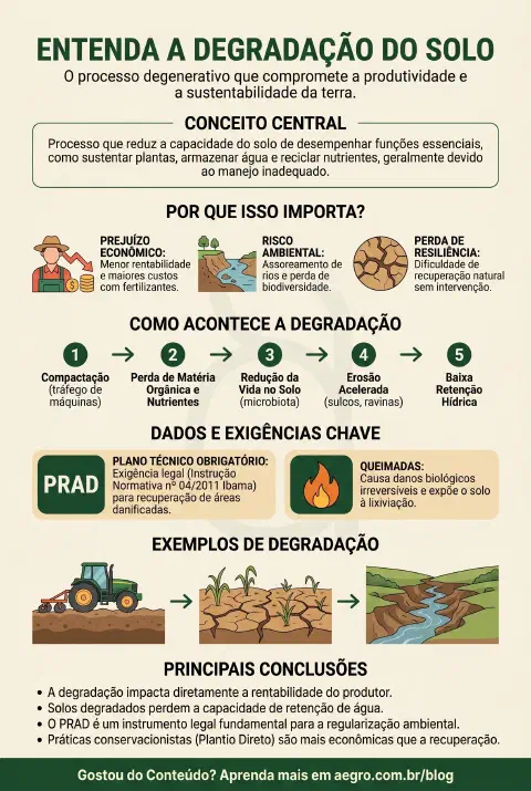 Infográfico educativo sobre Degradação Do Solo