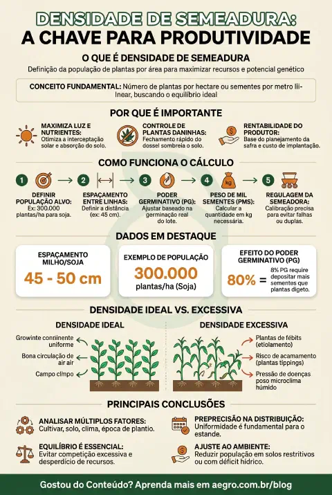 Infográfico educativo sobre Densidade De Semeadura