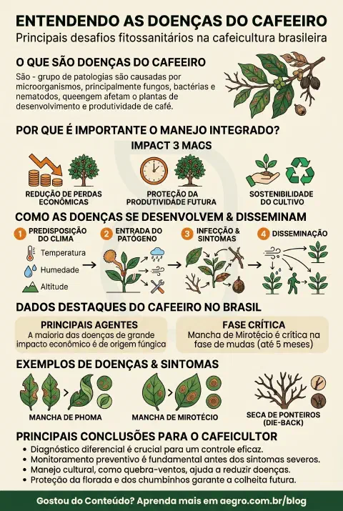 Infográfico educativo sobre Doenças Do Cafeeiro