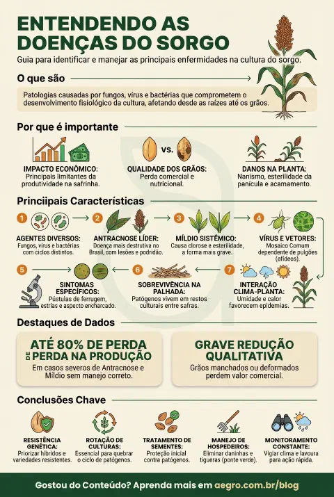 Infográfico educativo sobre Doenças Do Sorgo