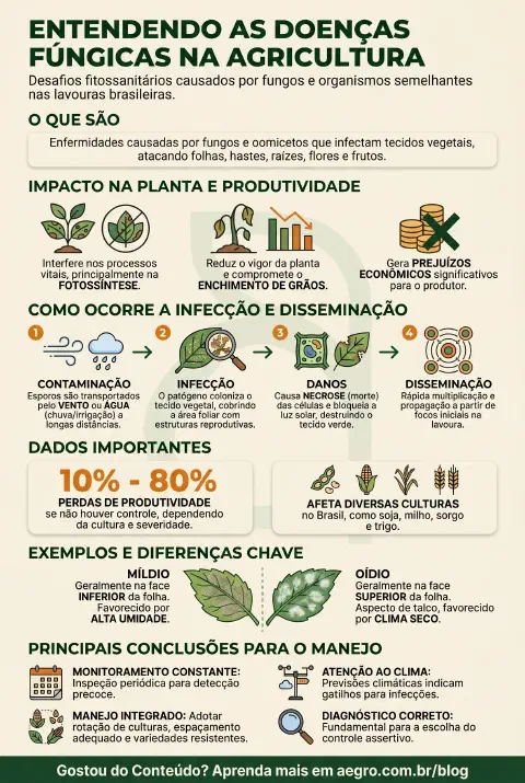 Infográfico educativo sobre Doenças Fúngicas
