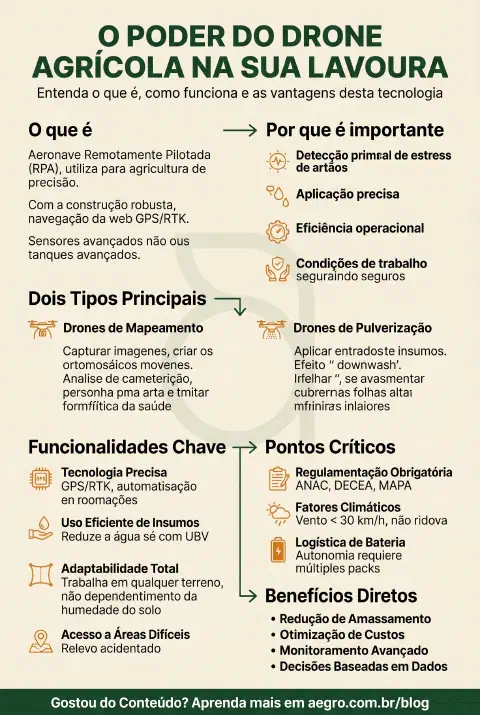 Infográfico educativo sobre Drone Agrícola