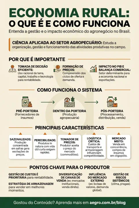 Infográfico educativo sobre Economia Rural