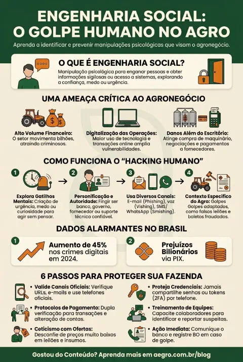 Infográfico educativo sobre Engenharia Social