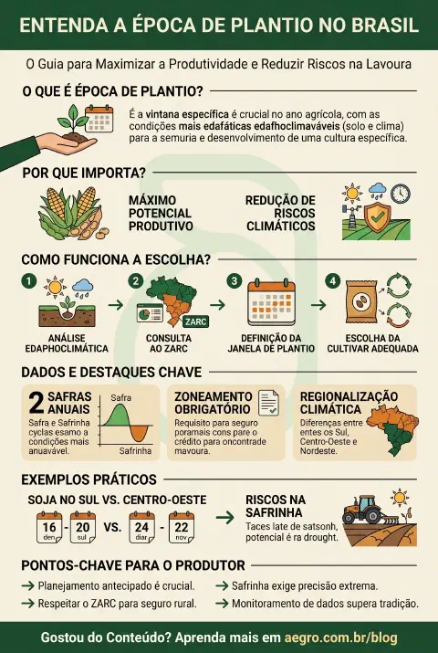 Infográfico educativo sobre Época De Plantio