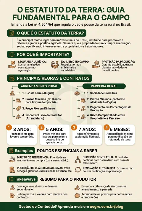 Infográfico educativo sobre Estatuto Da Terra