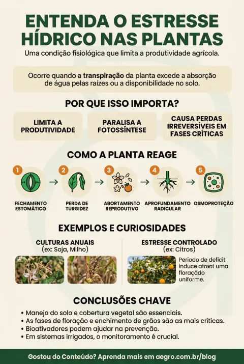 Infográfico educativo sobre Estresse Hídrico