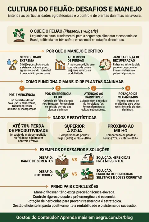 Infográfico educativo sobre feijão