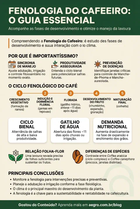 Infográfico educativo sobre Fenologia Do Cafeeiro
