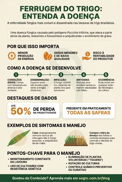 Infográfico educativo sobre Ferrugem Do Trigo