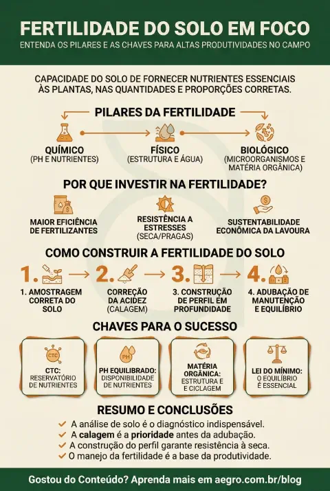 Infográfico educativo sobre Fertilidade Do Solo