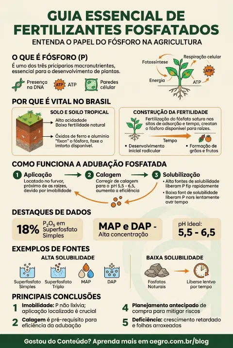 Infográfico educativo sobre Fertilizantes Fosfatados