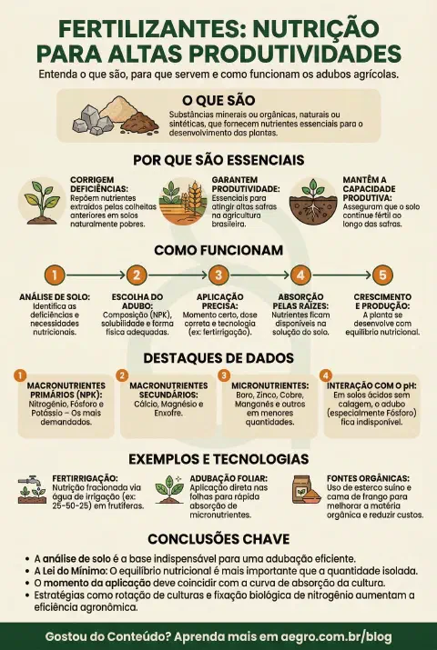 Infográfico educativo sobre Fertilizantes
