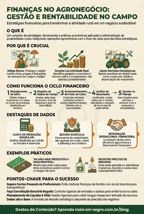 Infográfico educativo sobre Finanças No Agronegócio