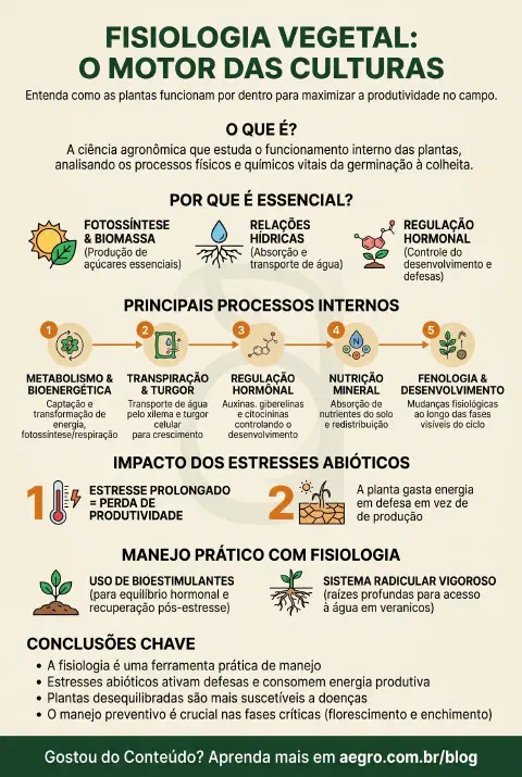 Infográfico educativo sobre Fisiologia Vegetal
