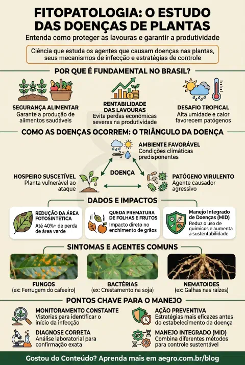 Infográfico educativo sobre Fitopatologia