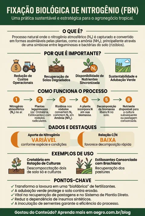 Infográfico educativo sobre Fixação De Nitrogênio