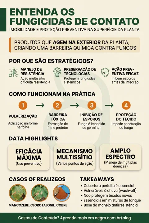 Infográfico educativo sobre Fungicida De Contato