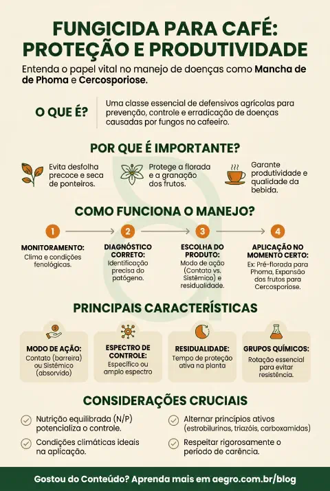 Infográfico educativo sobre Fungicida Para Café