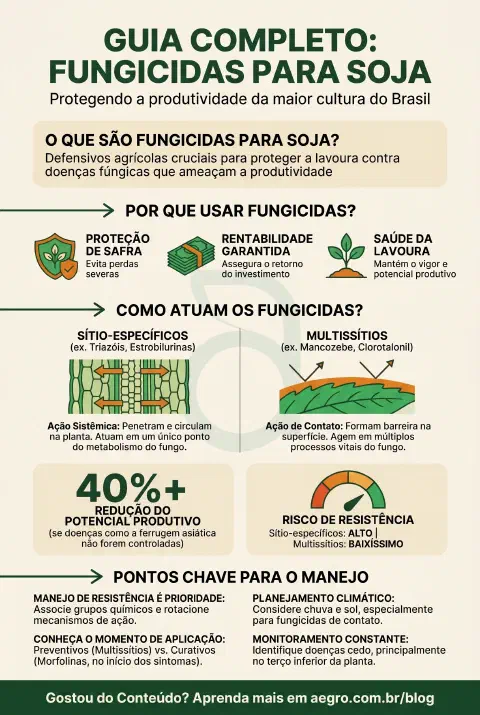Infográfico educativo sobre Fungicida Para Soja