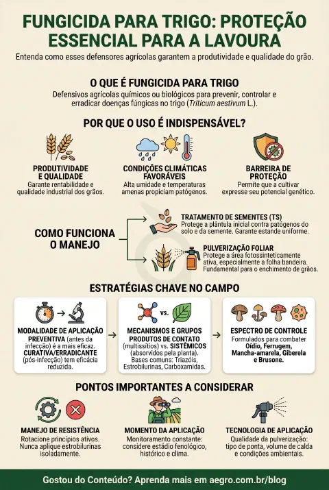Infográfico educativo sobre Fungicida Para Trigo