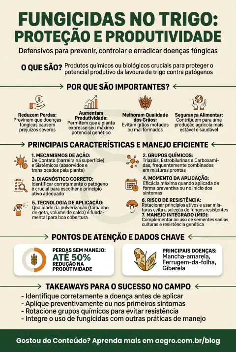 Infográfico educativo sobre Fungicidas Para Trigo