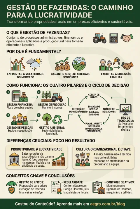 Infográfico educativo sobre Gestão De Fazendas