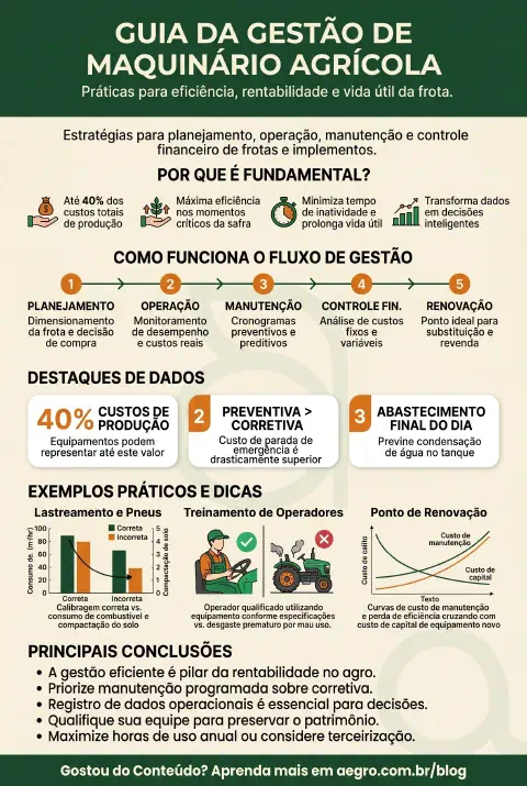 Infográfico educativo sobre Gestão De Maquinário Agrícola