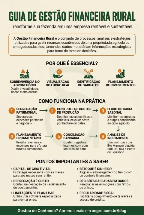 Infográfico educativo sobre Gestão Financeira Rural