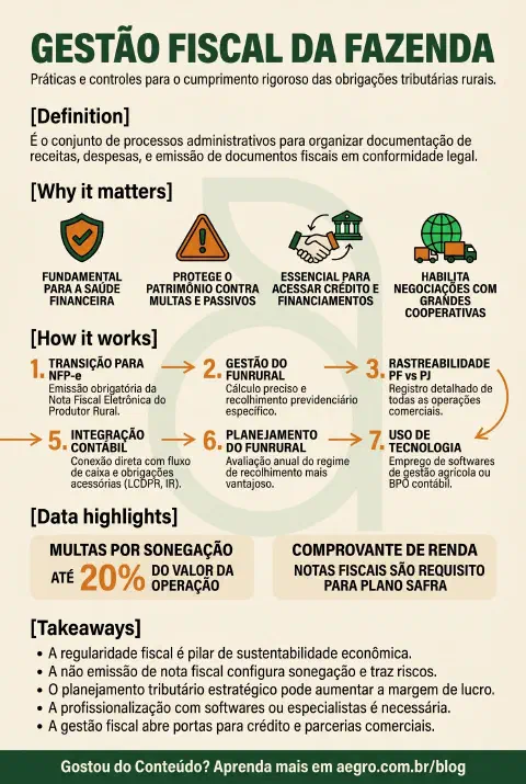 Infográfico educativo sobre Gestão Fiscal Da Fazenda