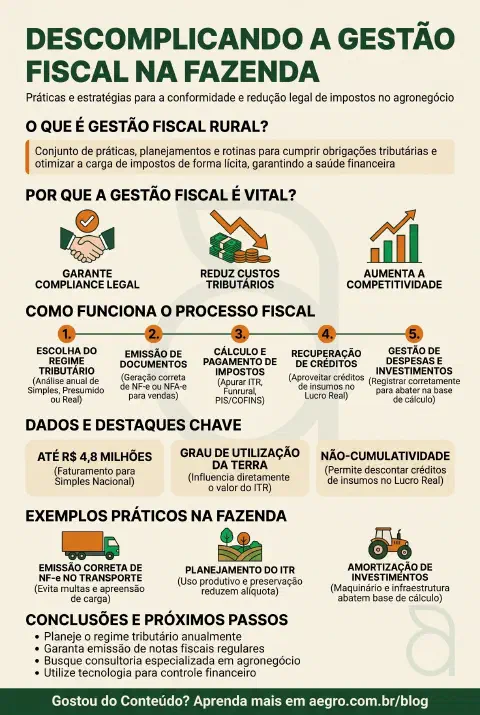 Infográfico educativo sobre Gestao Fiscal Fazenda