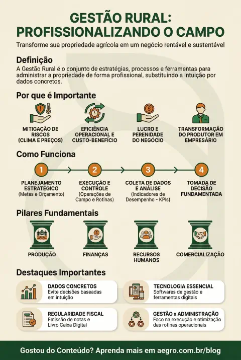 Infográfico educativo sobre Gestão Rural
