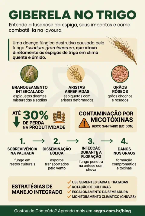 Infográfico educativo sobre Giberela No Trigo