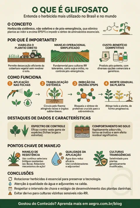 Infográfico educativo sobre glifosato