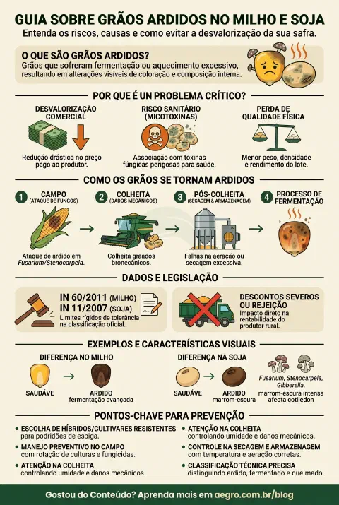Infográfico educativo sobre Grãos Ardidos