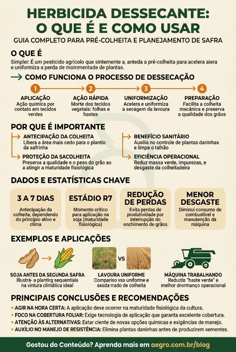 Infográfico educativo sobre Herbicida Dessecante