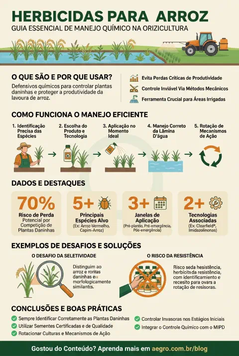 Infográfico educativo sobre Herbicidas Para Arroz