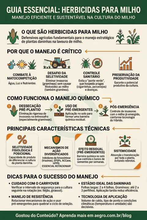 Infográfico educativo sobre Herbicidas Para Milho