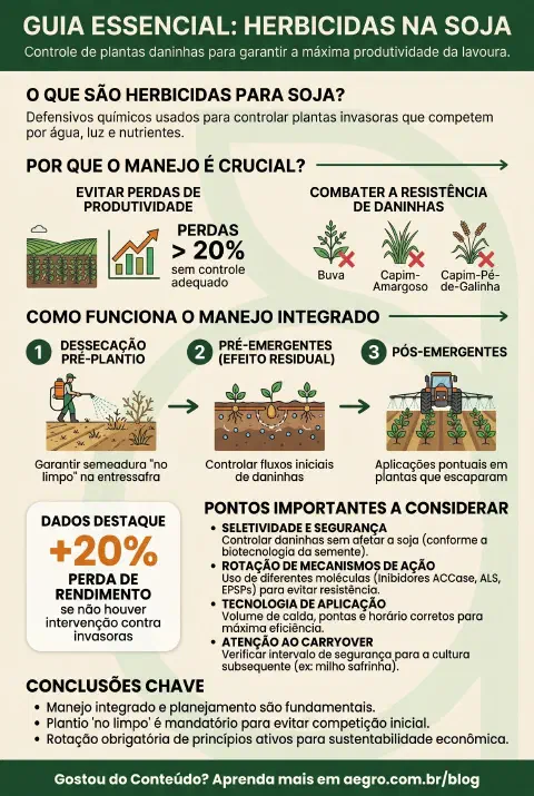 Infográfico educativo sobre Herbicidas Para Soja