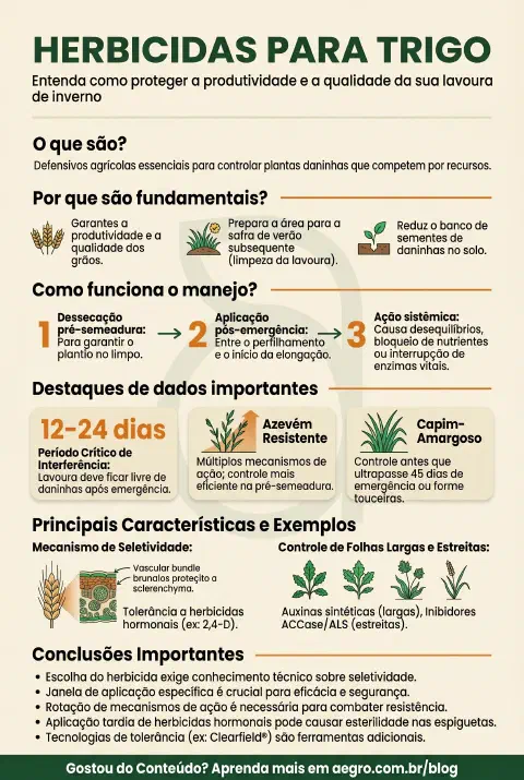 Infográfico educativo sobre Herbicidas Para Trigo