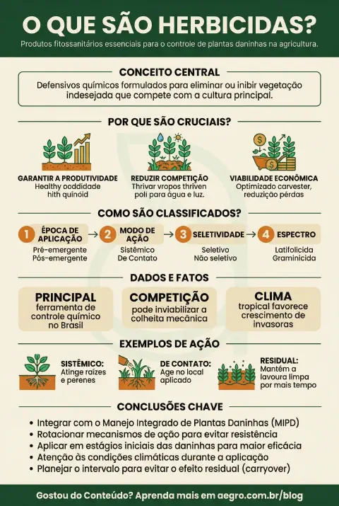 Infográfico educativo sobre herbicidas