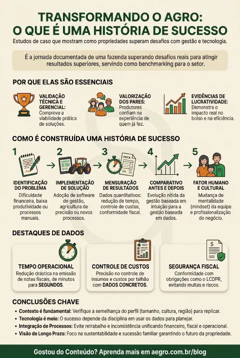 Infográfico educativo sobre Historia De Sucesso