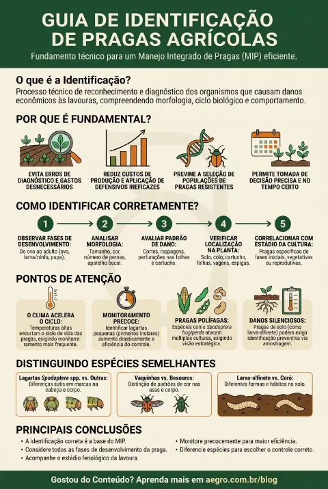 Infográfico educativo sobre Identificação De Pragas Agrícolas