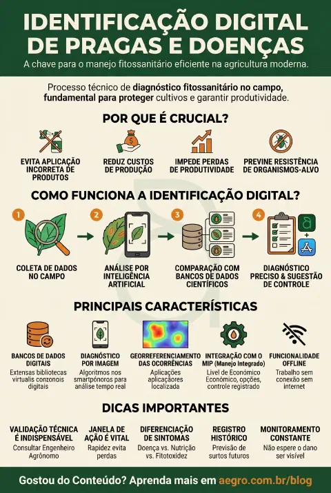 Infográfico educativo sobre Identificação De Pragas E Doenças