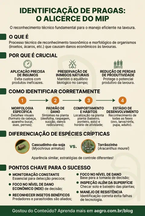 Infográfico educativo sobre Identificação De Pragas