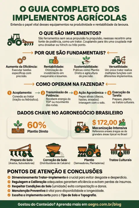 Infográfico educativo sobre Implementos Agrícolas